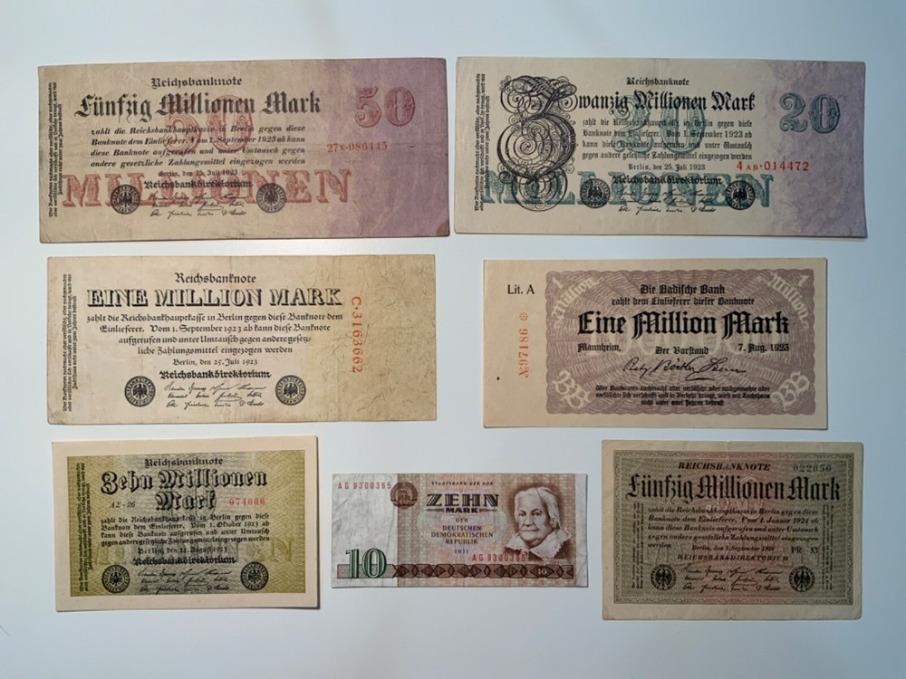 Vintage banknote lot from Germany.