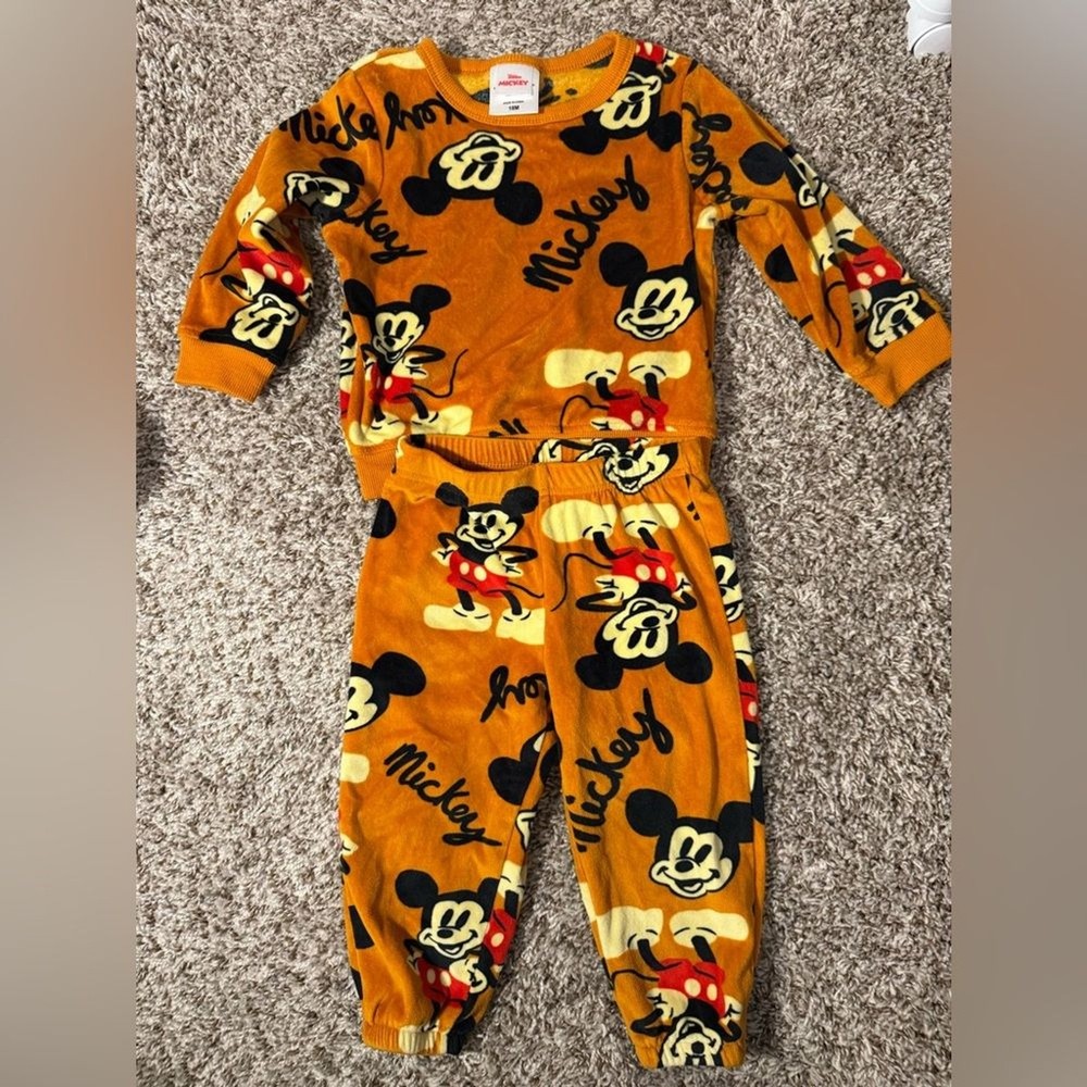 Disney Mickey Mouse Toddler Fleece Outfit 2-Piece Set Long Sleeve 18M