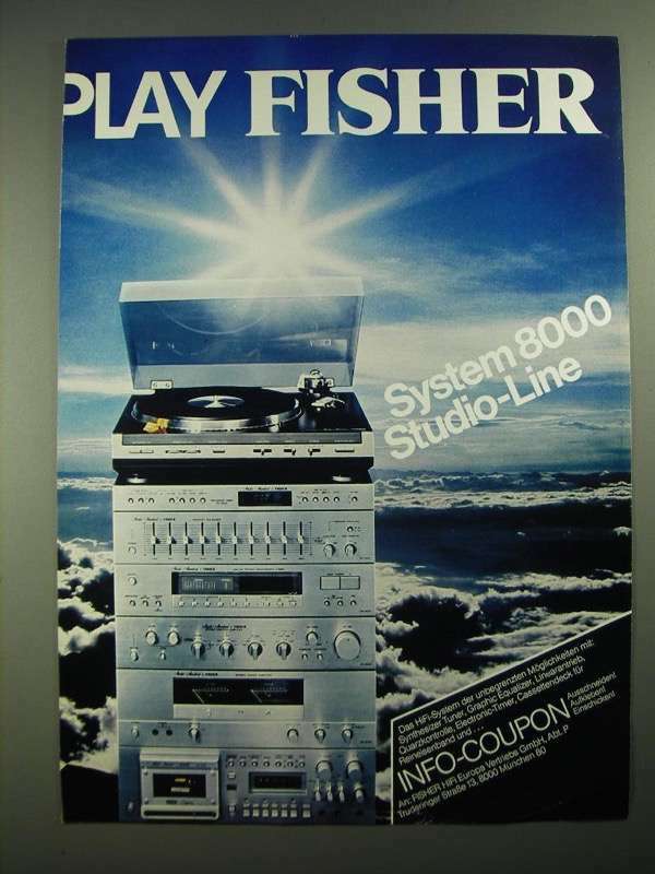 Vintage 1979 Fisher System 8000 Studio Line Stereo German Ad
