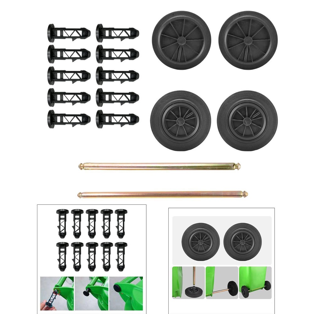 Trash Can Spare Parts 10PC Lid Hinge Pins Garbage Bin Wheels 100 120 240 L