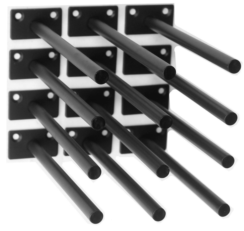 8 Pcs 8-Inch Black Steel Floating Shelf Brackets for Hidden Support