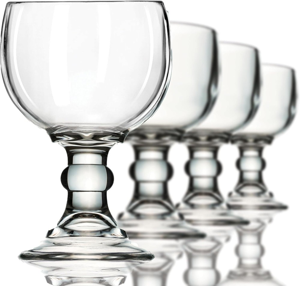 Schooner Beer Glasses Set - 21-Ounce Large Margarita Glass, Big Goblet Style Bee