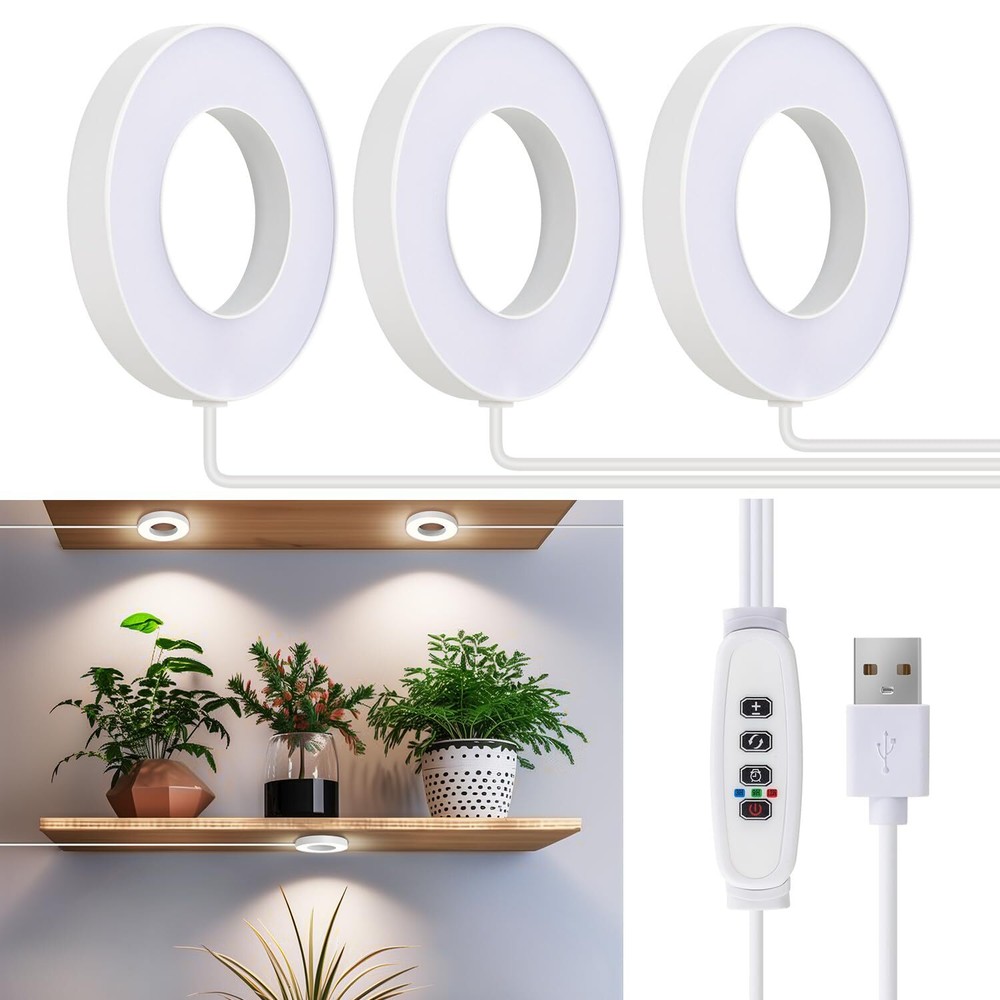 Ceiling Grow Lights for Indoor Plants, 144 LEDs Full Spectrum Halo LED Plant ...