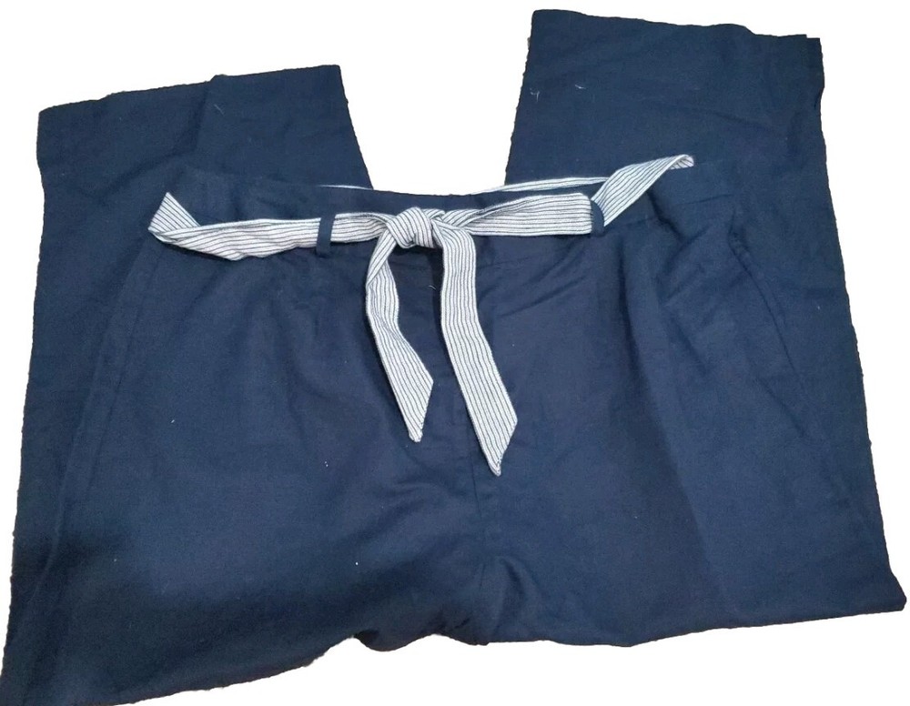 Norton McNaughton Women Pants 16 Navy Blue High Rise Wide Leg Capri Pants 18/23
