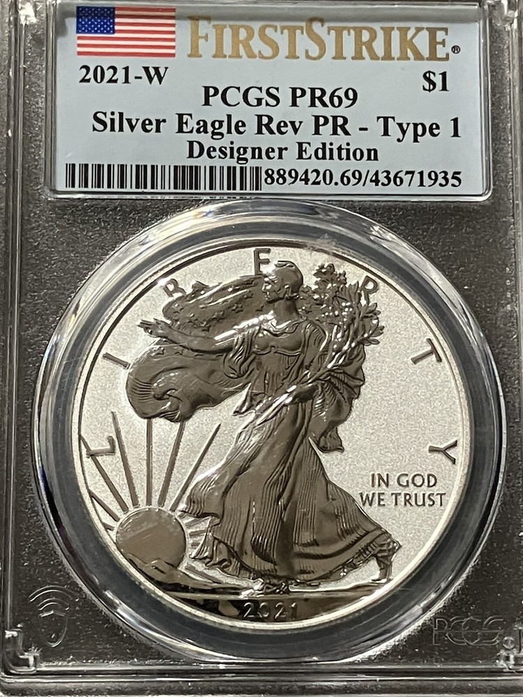2021-W Rev Proof T-1 $1 American Silver Eagle PCGS PR 69 First Strike SPOT FREE