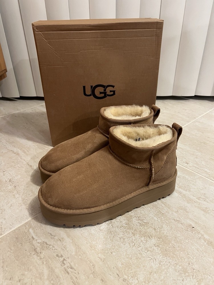 AUTHENTIC UGG Classic Ultra Mini Boot for Women - Size US 8 - Brown
