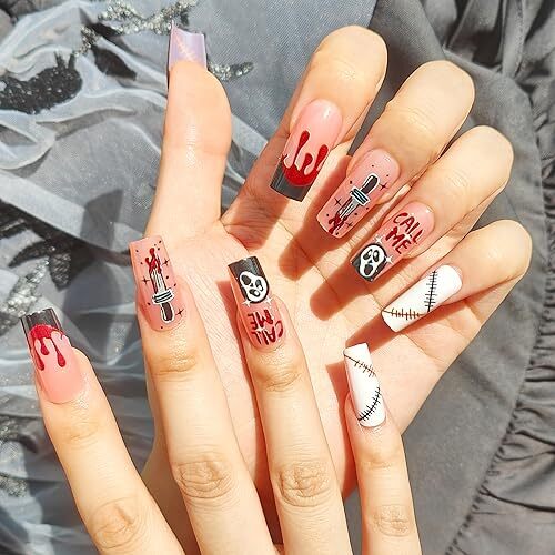 Festive 24pcs Christmas Press-On Nails with Holiday Designs