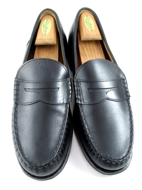 Allen Edmonds Newman Mens Black Leather Penny Loafers Size 10.5 D 636N