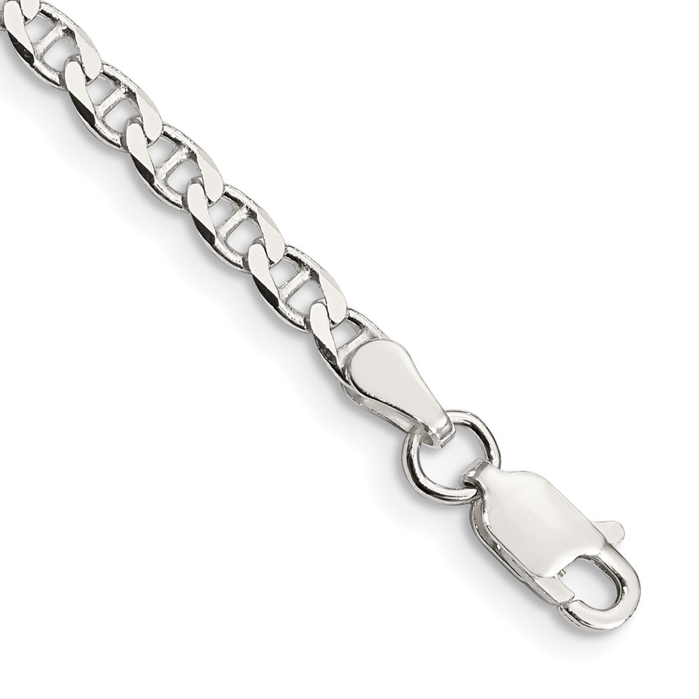 Sterling Silver Diamond-Cut Anchor Chain Anklet 10 Inch 4.07g