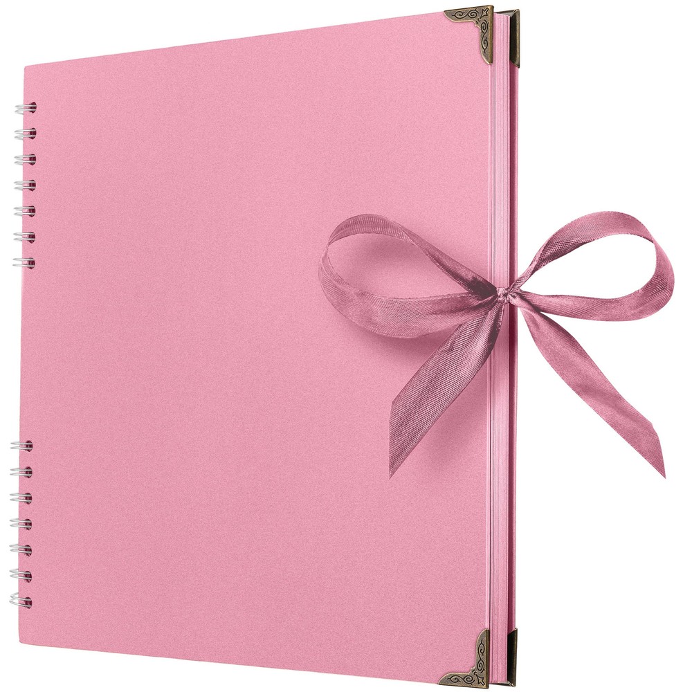 Square Scrapbook Photo Albums 80 Pages (11 x 11 Inch) Pink Thick Paper, Hardc...