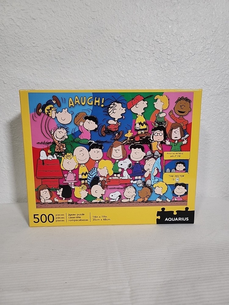 Charlie Brown Peanuts Gang 500-Piece Puzzle Complete 14x19 Aquarius 2020  