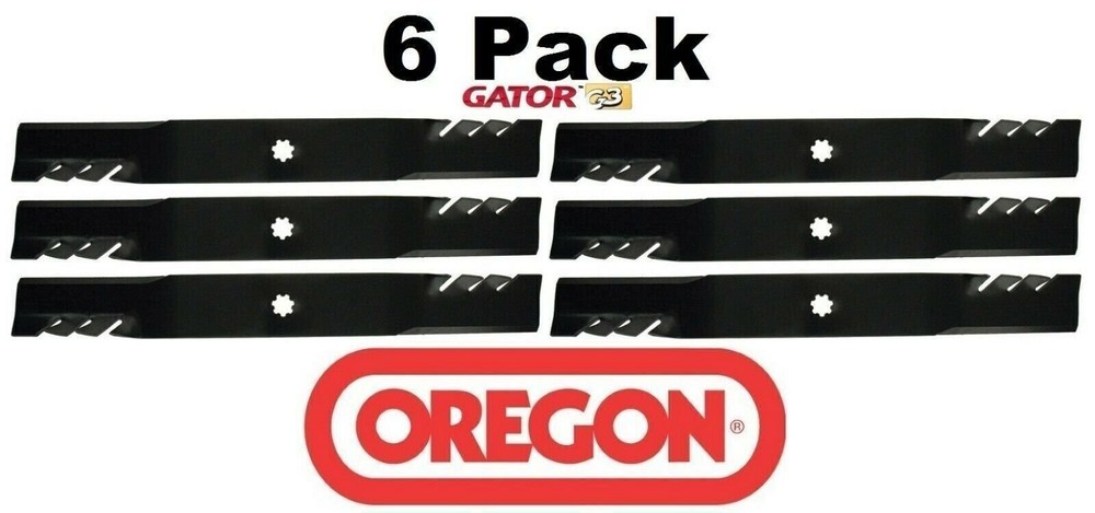 6 Pack Oregon Gator G3 Mower Blades Fits John Deere AM137328 AM137330