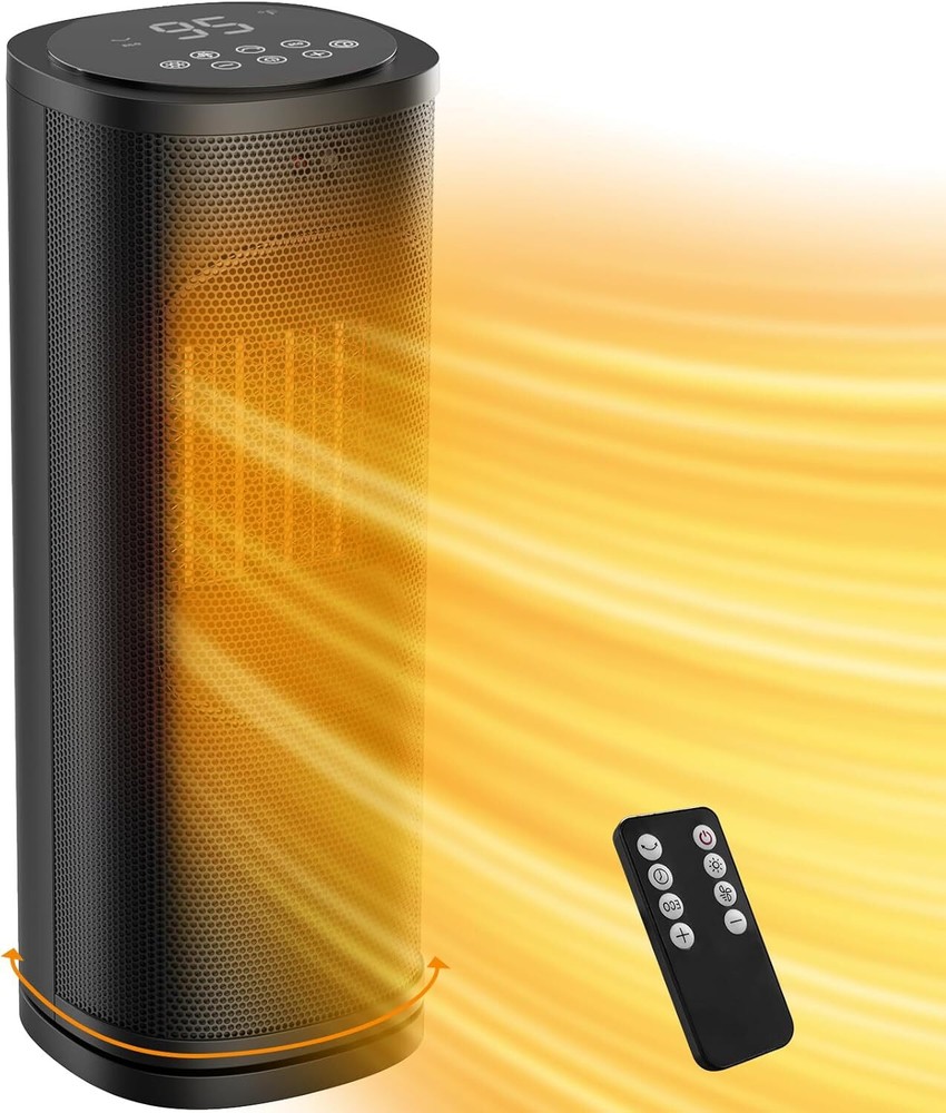 Electric Space Heater Indoor Use, 1500W Fast Heating PTC Portable Black