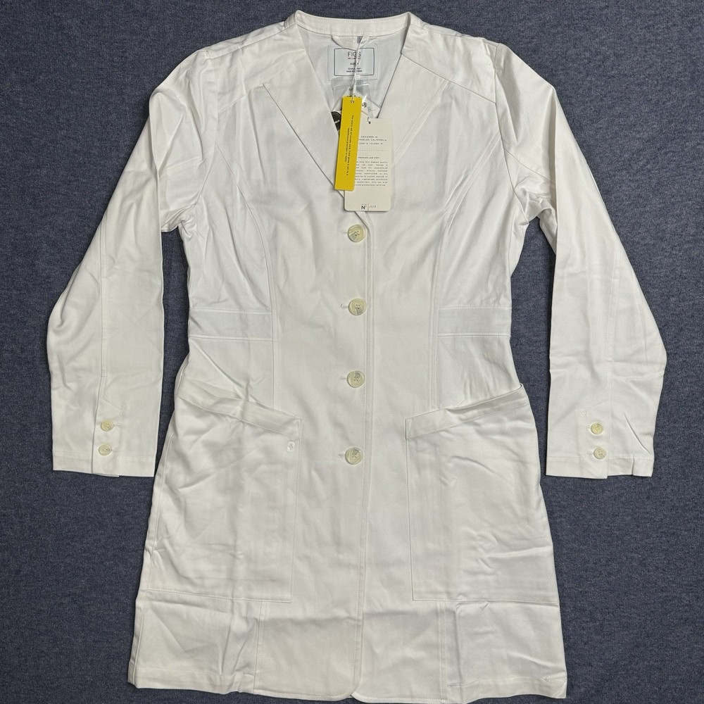 New White Long Lab Coat for Women Size Medium Style 1023 Doctor Nurse