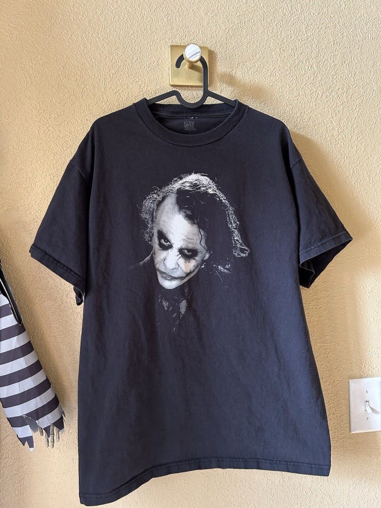 VTG The Joker Heath Ledger Portrait T-shirt Batman Dark Knight 2008 Sz L Giant