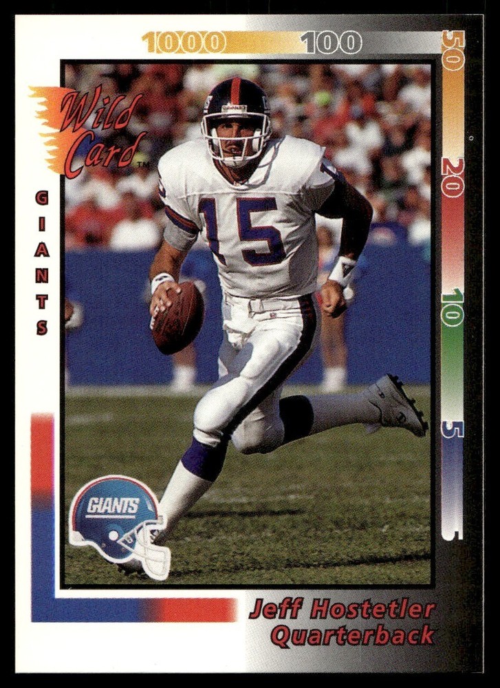 1992 Wild Card Jeff Hostetler New York Giants #183 Football Card  