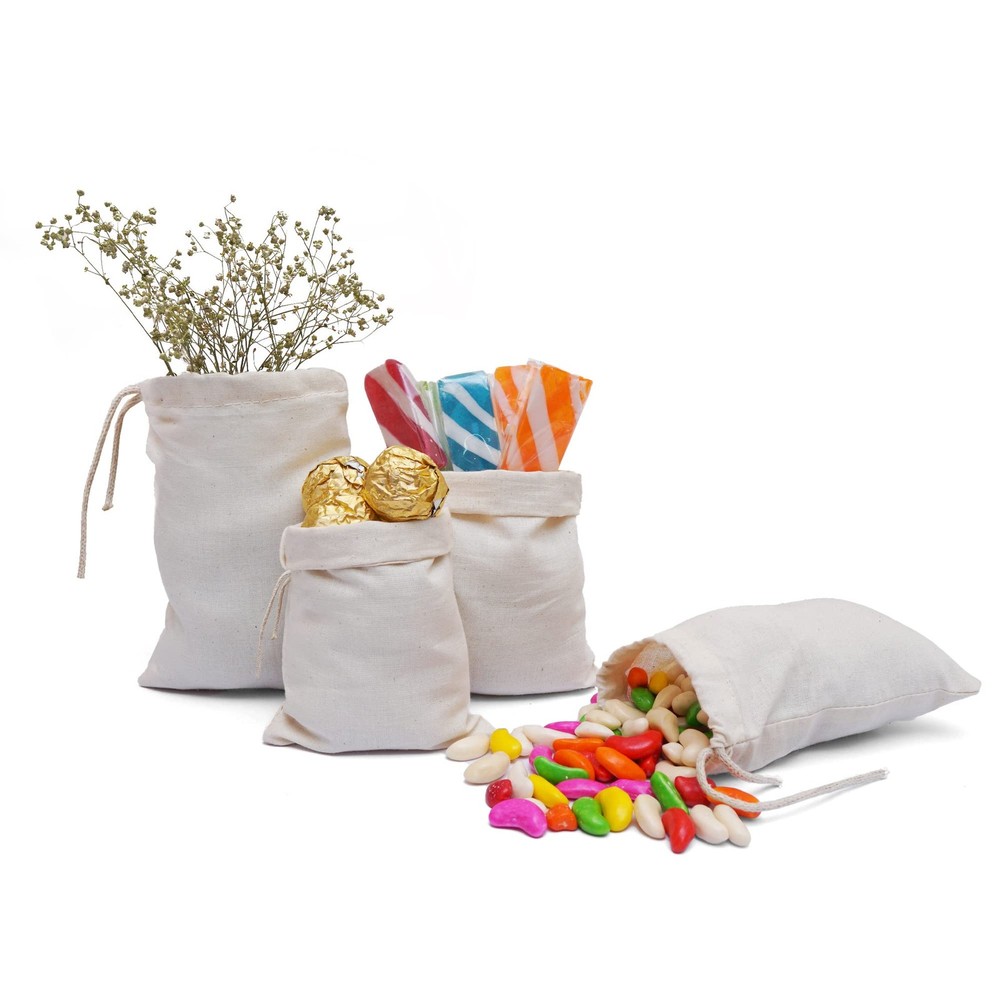 10x12 Premium Cotton Muslin Drawstring Bags 25 Pack Thick Quality