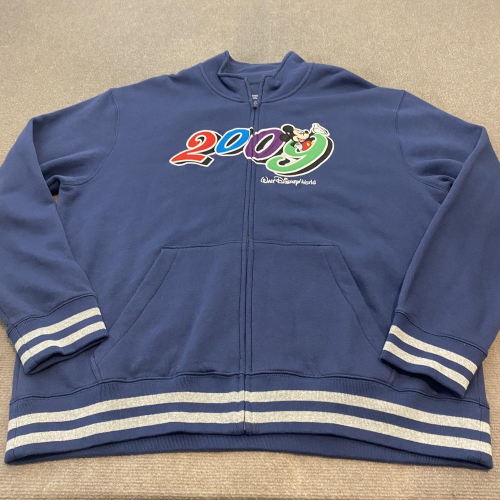 Disneyland Walt Disney World Jacket Mens XL 2009 Mickey Mouse Full Zip Sweater