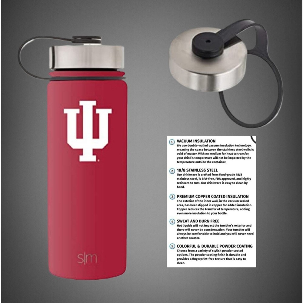 NCAA Indiana Hoosiers Insulated Hot Cold Tumbler Water Bottle  