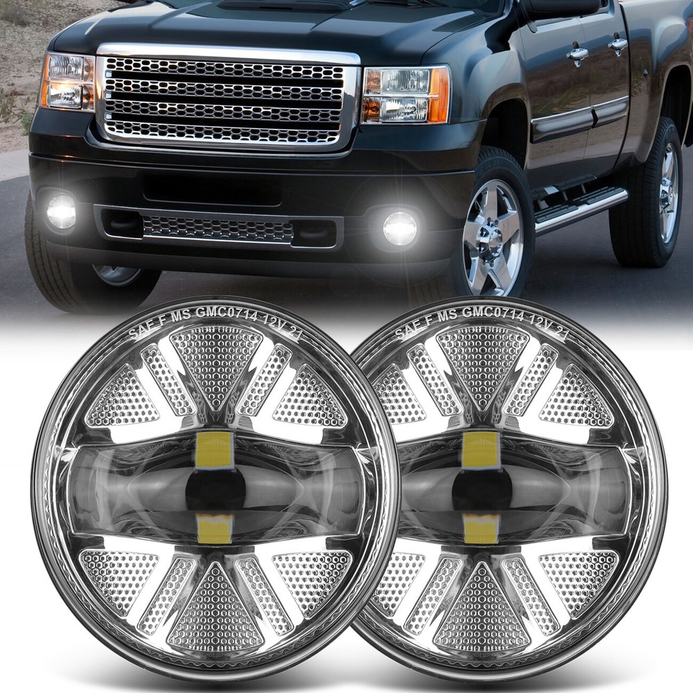 For 2007 08 09 10 11 12 13 GMC Sierra 1500 2500 3500 LED Fog Lights Bumper Lamps