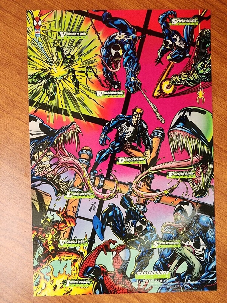 MASTERPRINTS VENOM by Mark Bagley (1994) MARVEL - 6.5