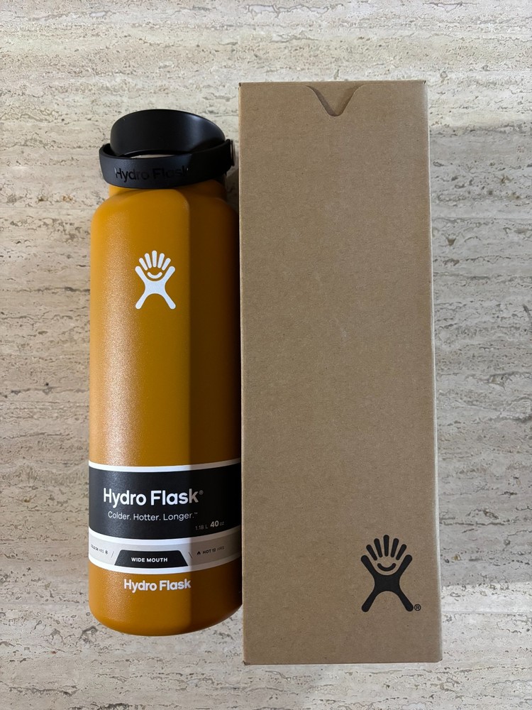 HydroFlask 40oz Wide Mouth Stainless Steel Water Bottle in Fossil Color - $49.95 Value