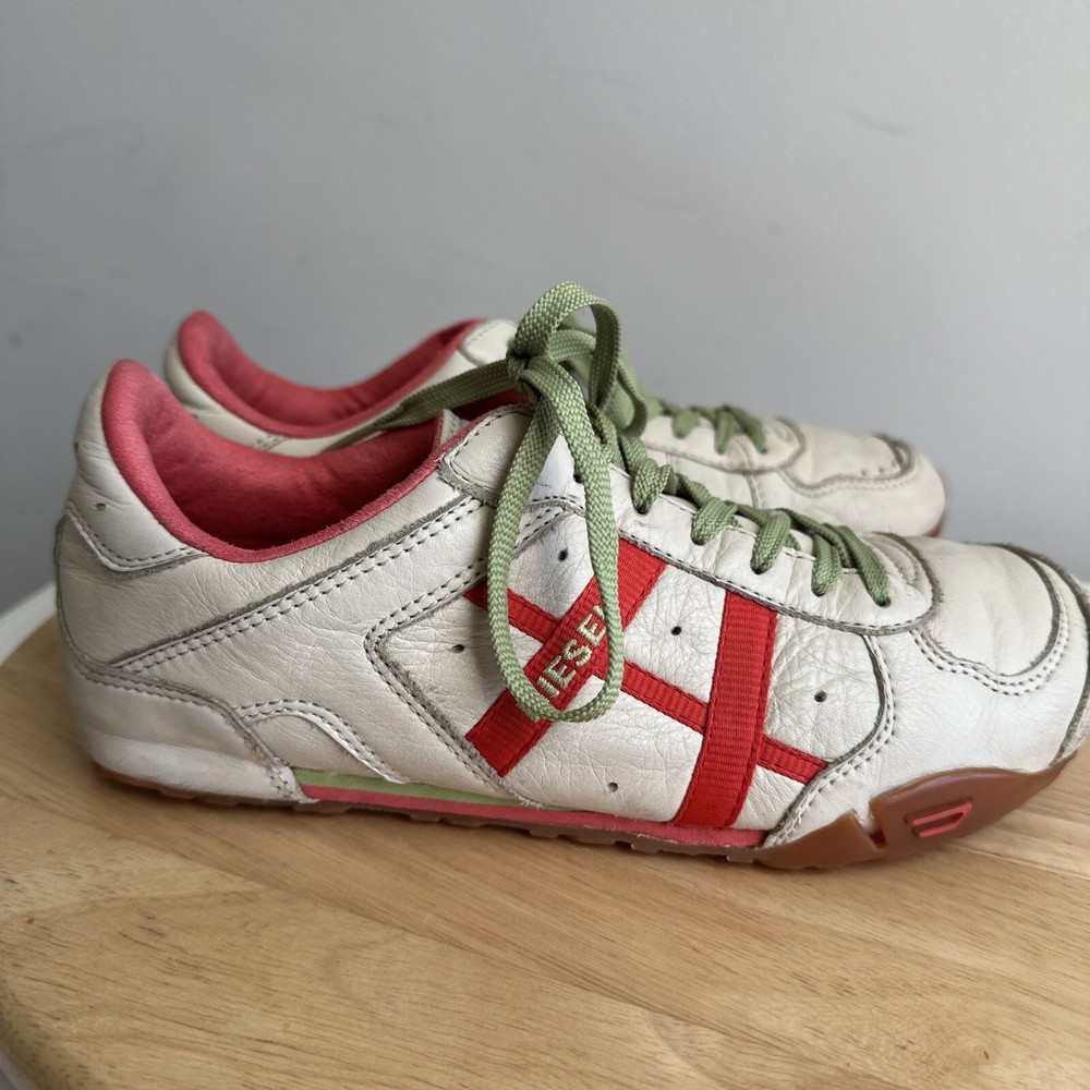 Diesel Avy Womens Tennis Shoes sz 7 Tan Green Pink