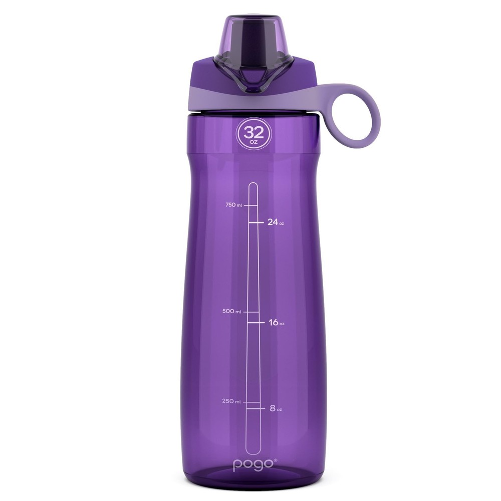 Pogo BPA-Free Plastic Water Bottle with Chug Lid, Purple, 32 oz. 32oz