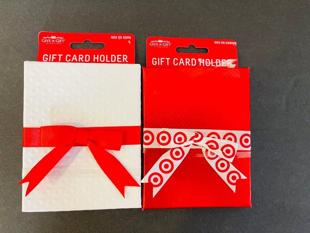 Geometric 3D Pattern Gift Card Holders - Red & White Christmas Money Holders-image