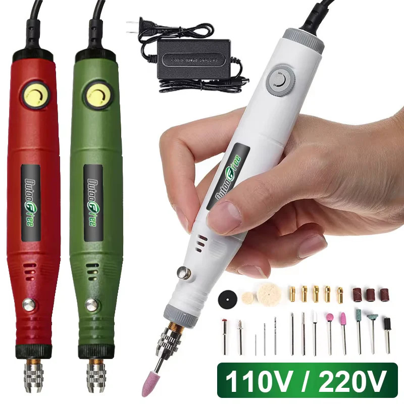 110V/220V Variable Speed Engraving Pen Mini Electric Drill Dremel Grinder Rotar