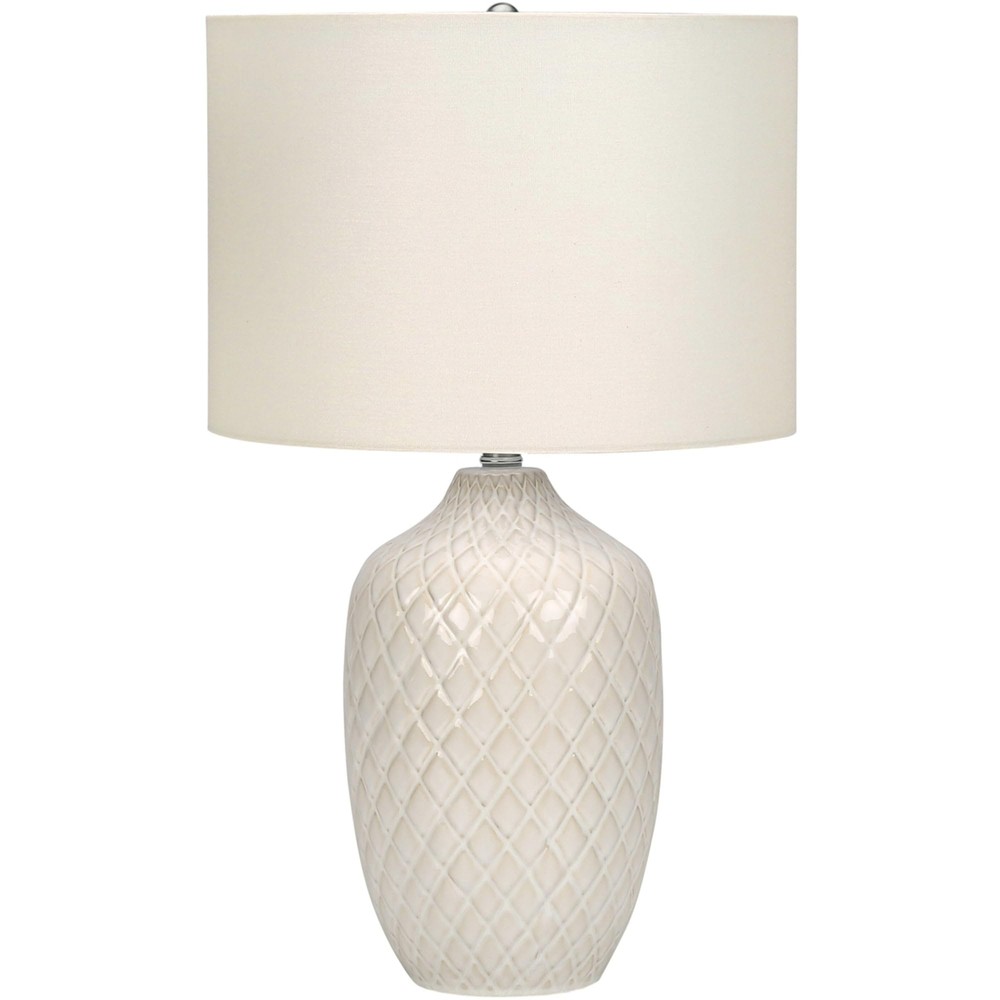 9707 LightingTable Lamp, Cream Ceramic, Ivory Shade, Transitional Lighting-25...