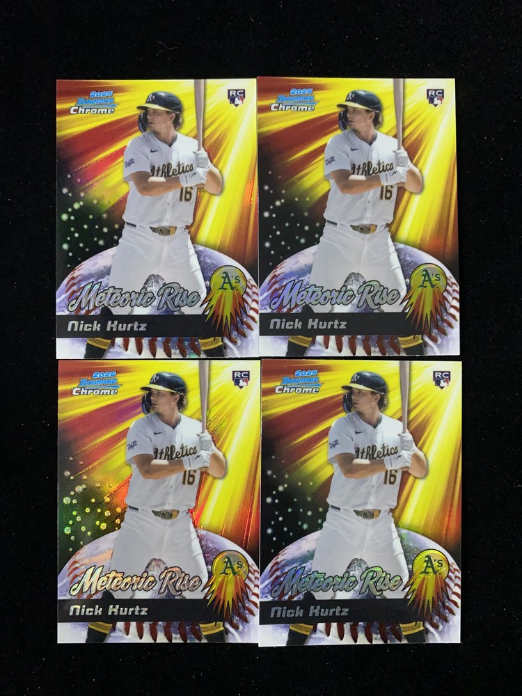 2025 Topps Bowman Chrome Meteoric Rise Nick Kurtz RC Rookie Athletics Lot 4 OC19