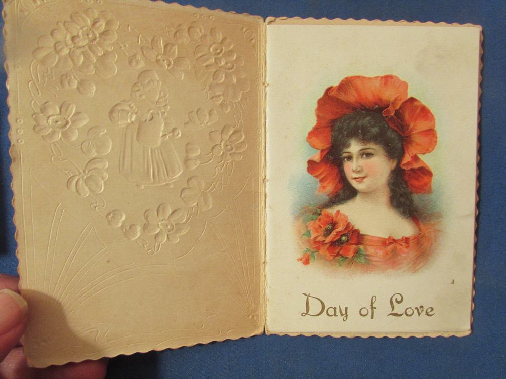 Antique Victorian Valentine’s Day Love Token Booklet Featuring Pretty Ladies