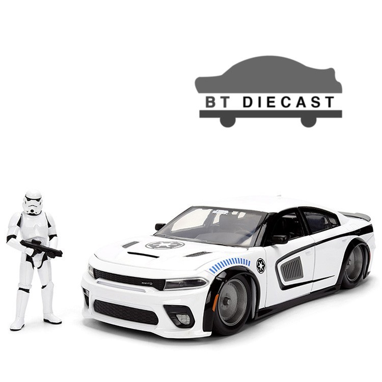 JADA STAR WARS 2021 DODGE CHARGER SRT HELLCAT 1/24 w/ STORMTROOPER FIGURE 36478