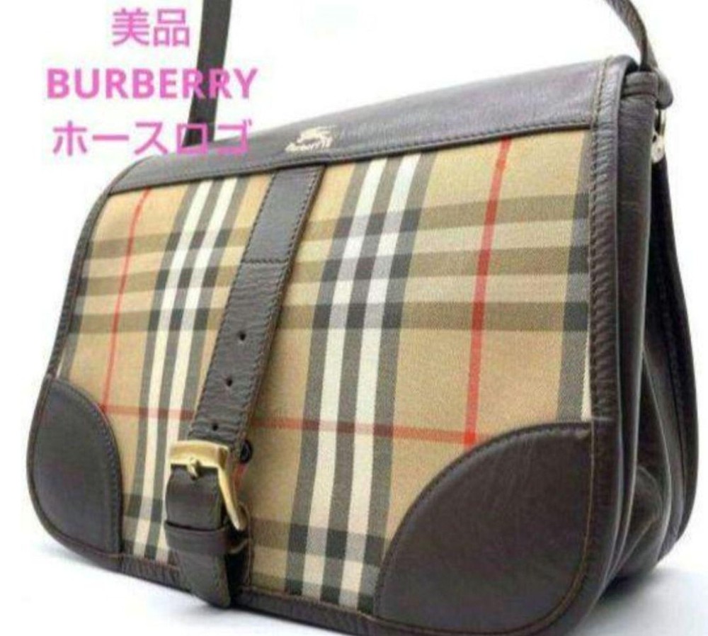 Burberry Shoulder Bag Nova Check Canvas Beige Authentic F09241383