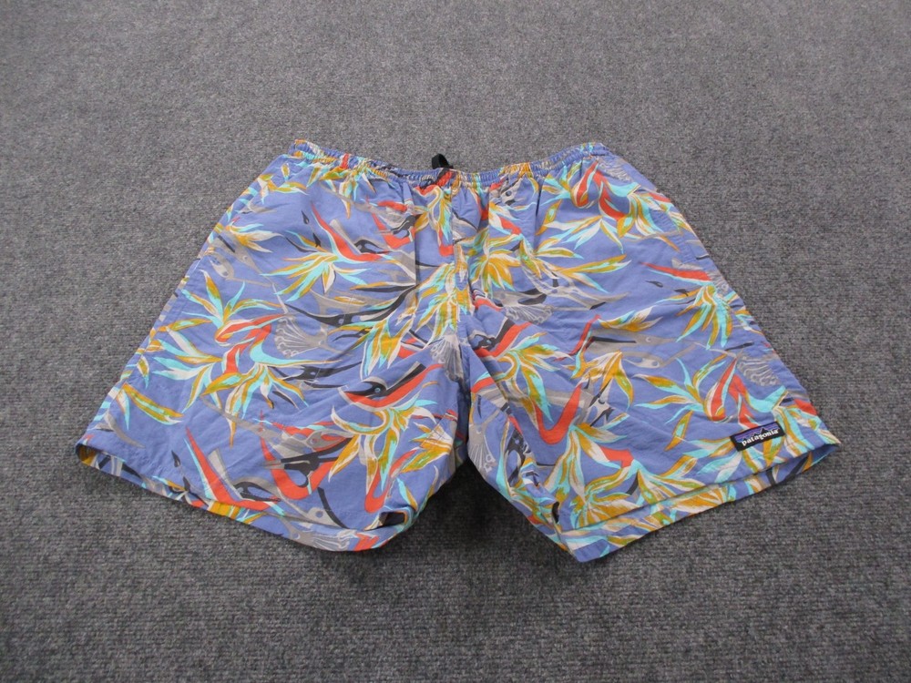 Patagonia Board Shorts Mens L Blue Floral Baggies Mesh Lined Swim Trunks 58033