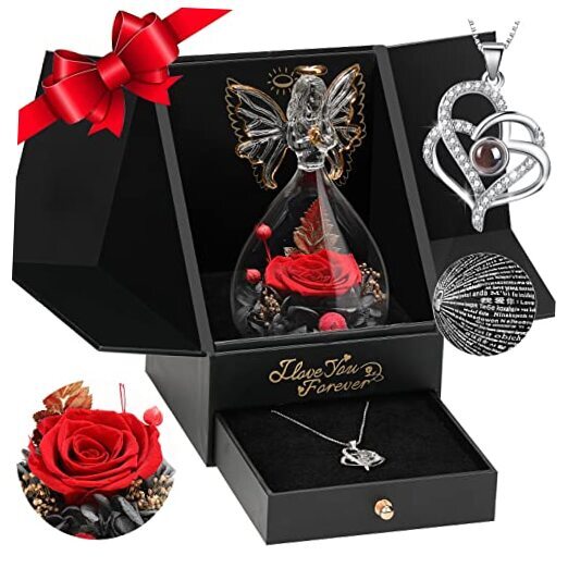 Valentine's Day Gifts for Her Gifts for Women-Preserved Flower Real Red-love