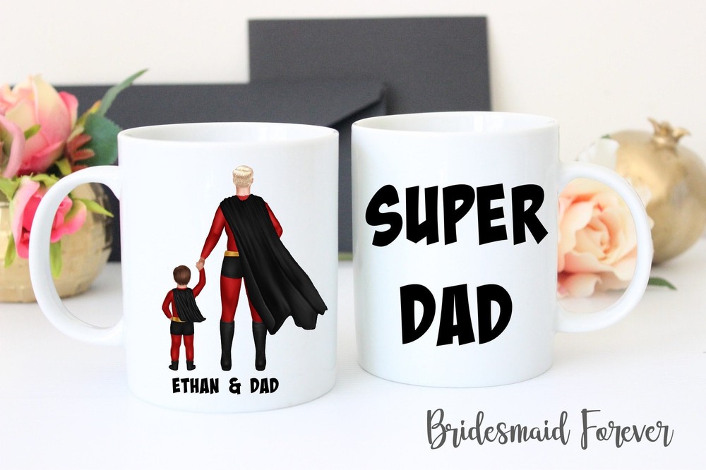 Fathers Day Gift Fathers Day Mug Super Dad Father Son Gift Gift For Dad Dads-image