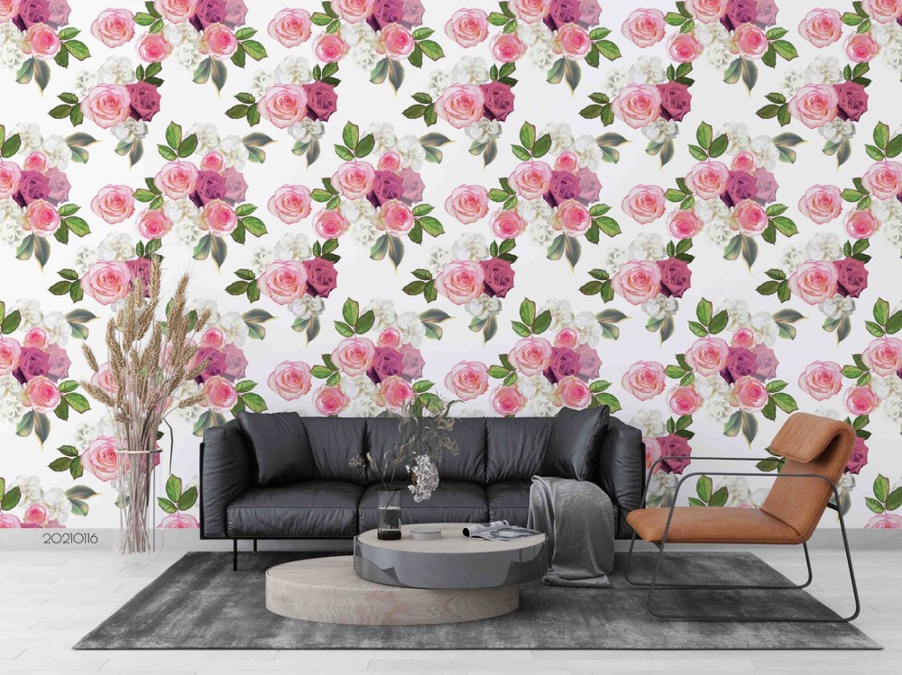 3D Rose Flora Pattern Wall Murals Wallpaper Murals Wall Sticker 2