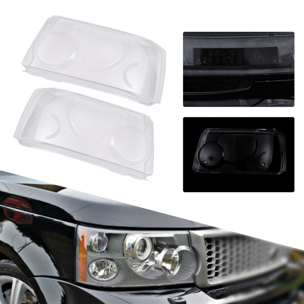 Headlight Lens Cover For Land Rover Range Rover Sport 2006-2009 Left& Right Pair