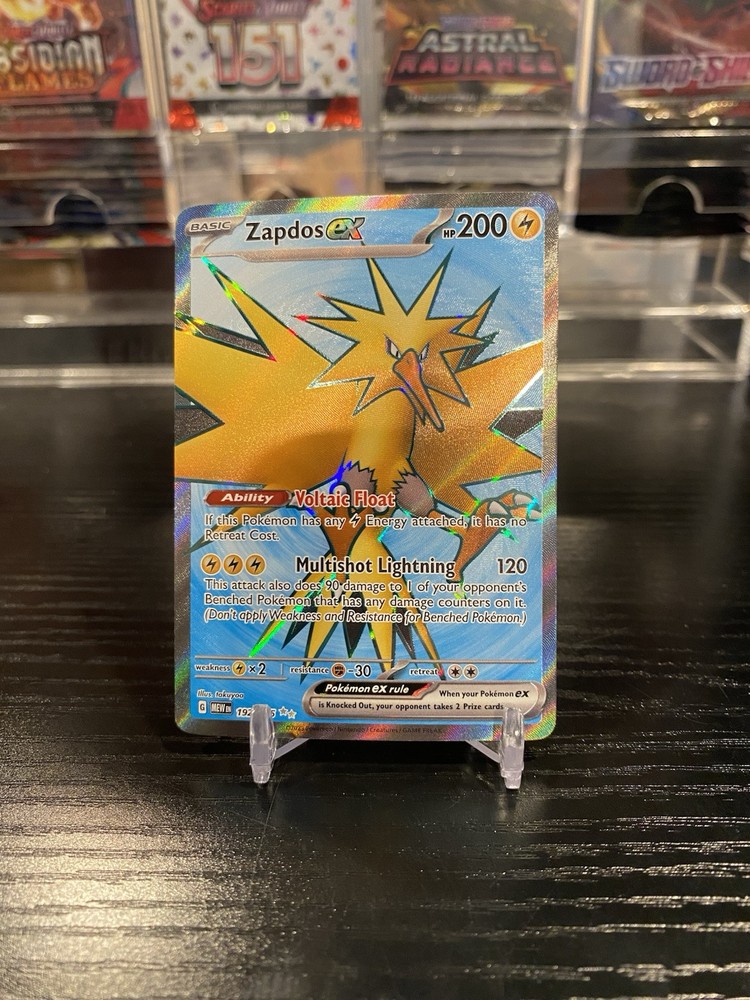 Zapdos ex 192/165 Sv: Scarlet & Violet 151 Holo Near Mint Pokémon TCG Full Art