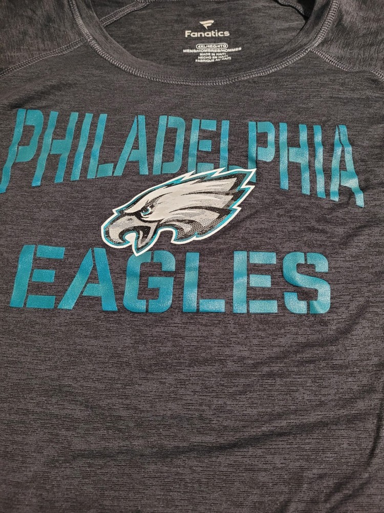 Mens Fanatics Nfl Philadelphia Eagles Long Sleeve Graphic Gray Shirt Size 4XL...