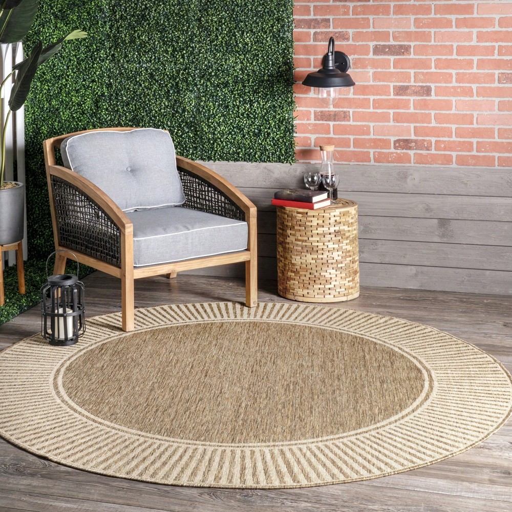 Nuloom Asha Simple Border Indoor Outdoor Area Rug for Versatile Style