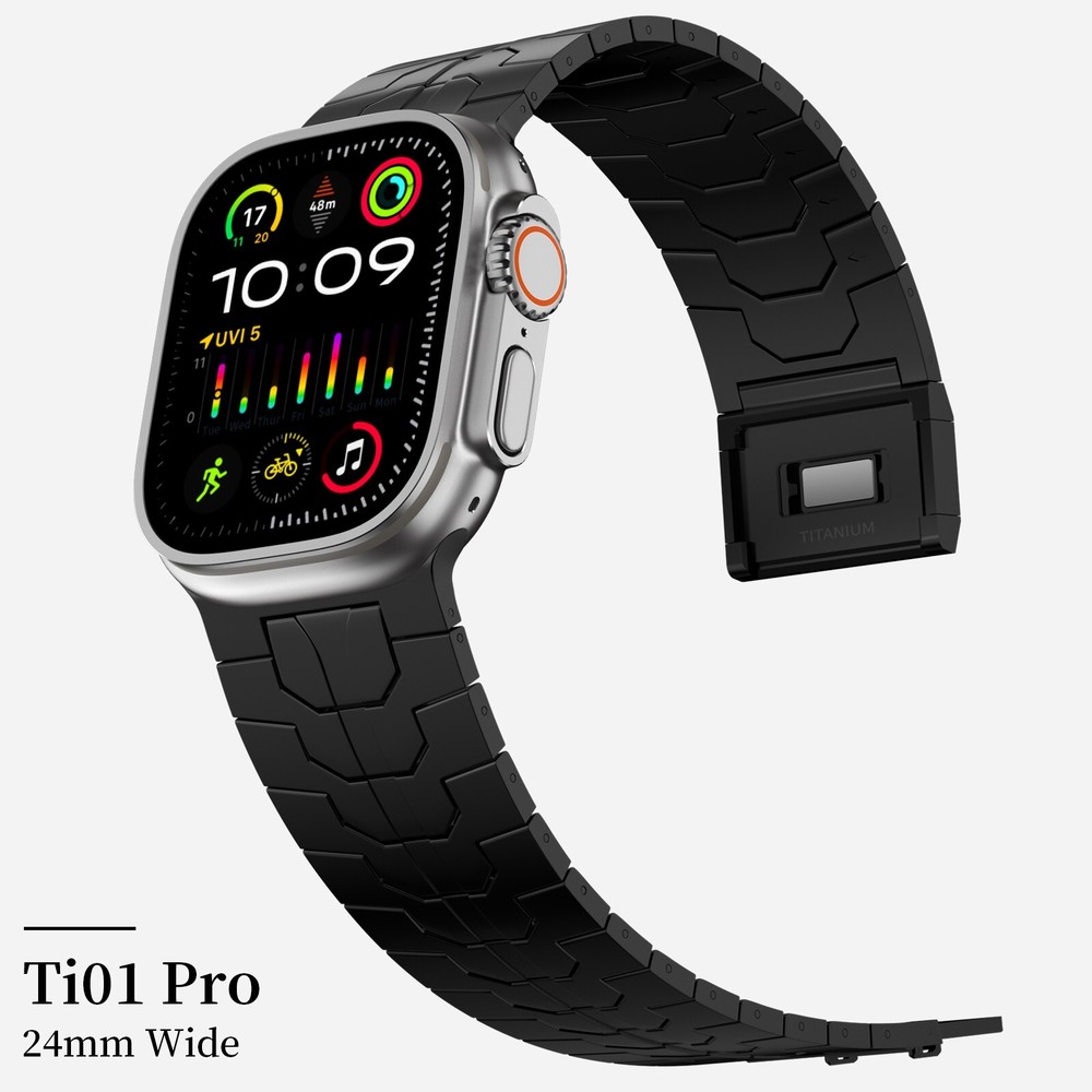 24mm Wide Watch belt Full Titanium Band with Magnetic Clasp for Apple Watch