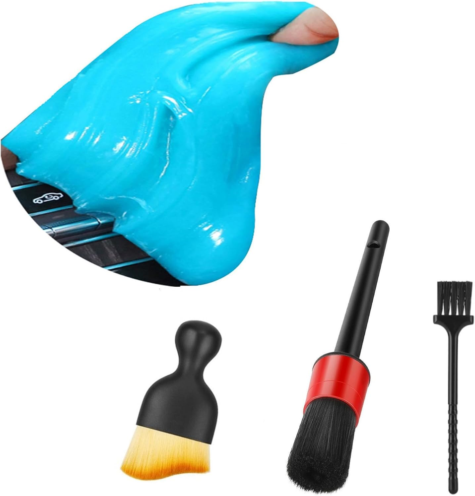 Car Interior Detailing Duster Brush Cleaning Gel Kit, Soft Dash Vent Dusting Car