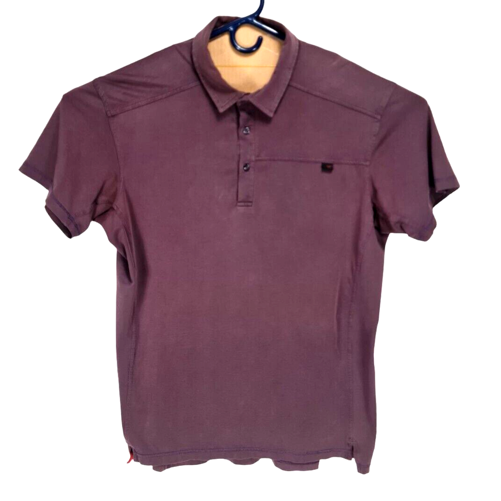Men's Arcteryx XL Deep Purple Short Sleeve 1/4 Button Shirt 44P