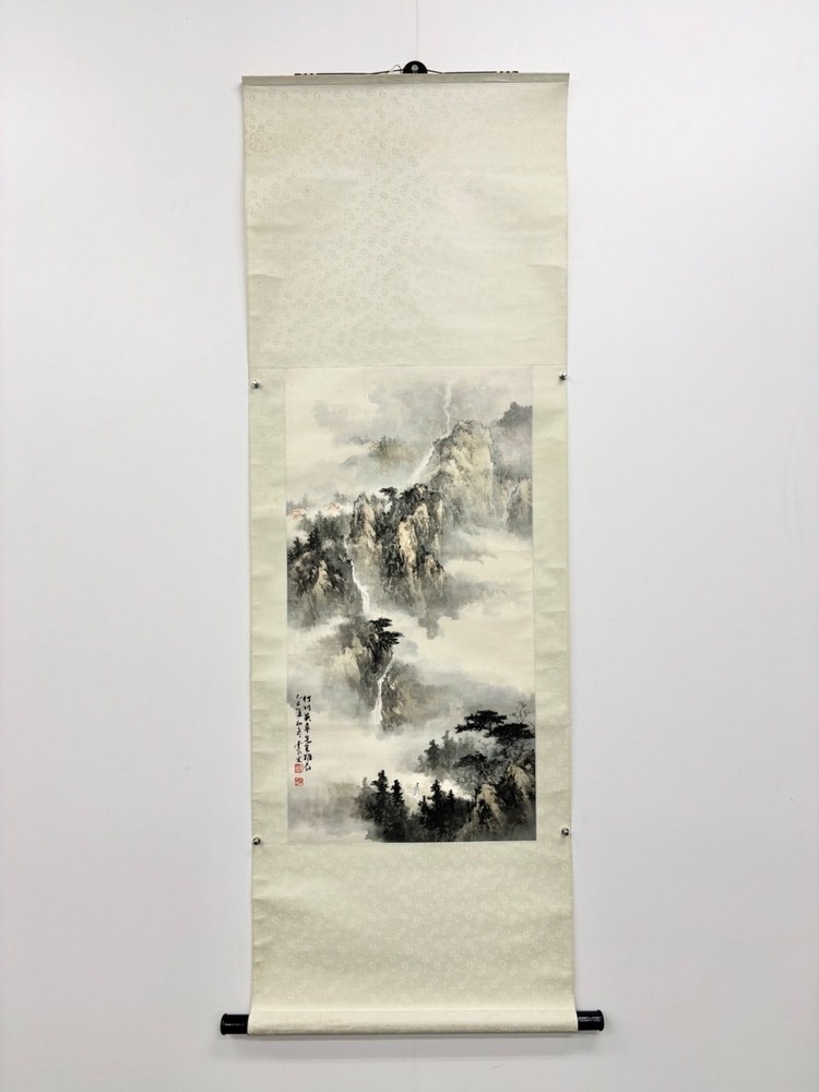 Hideyuki Takegawa Hanging Scroll Landscape Signed Antique Art Used