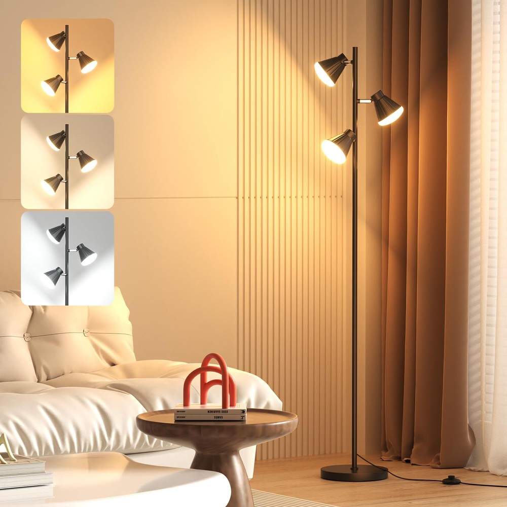 36W Dimmable Integrated LED Floor Lamp with Foot Switch and Adjustable Brightness