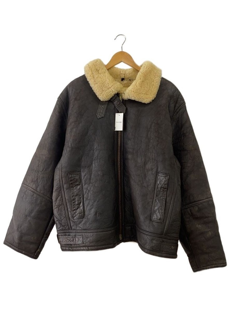 Front Line/Leather Jacket Blouson/3/Leather/Brw/Plain// 7732