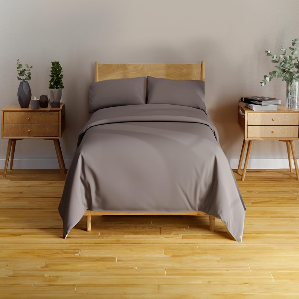 100% Bamboo Viscose Twin Sheet Set - 4PC Ultra Soft Cooling Bedding